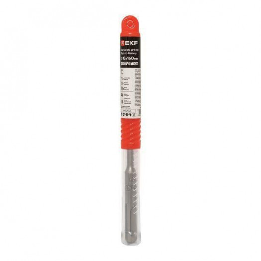 Бур по бетону SDS-plus 8х160 мм (4 резца) Professional EKF db-8-160-4x4-ue