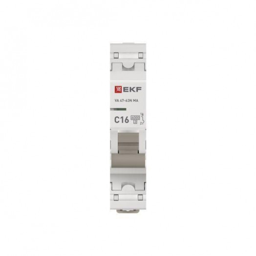 Выключатель автоматический 1п C 16А 6кА ВА 47-63N MA без теплового расцеп. PROxima EKF M63MA6116C