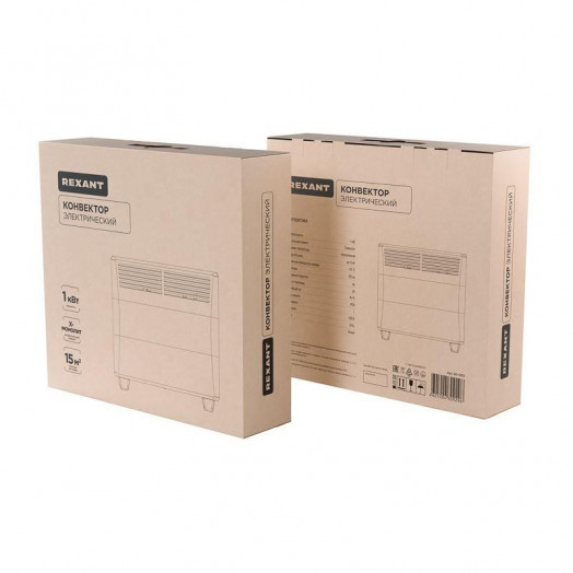 Конвектор электрический с механическим термостатом 1кВт Х-нагревательный элемент ножки Rexant 60-0115