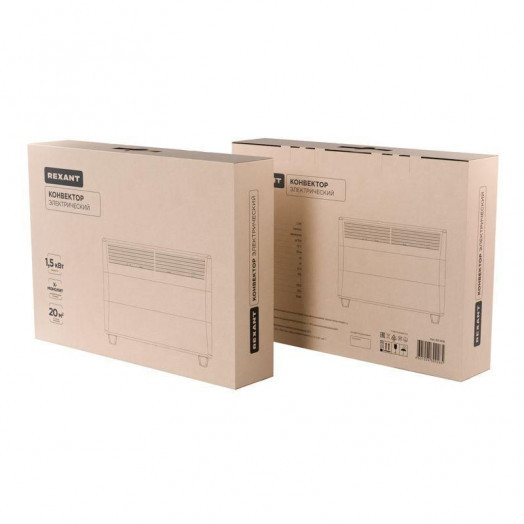 Конвектор электрический с механическим термостатом 1.5кВт Х-нагревательный элемент ножки Rexant 60-0116