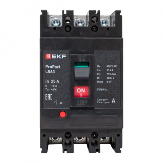 Выключатель автоматический 3п 25А 15кА LS63 ProPact EKF mccb-63-15-3-25-ls