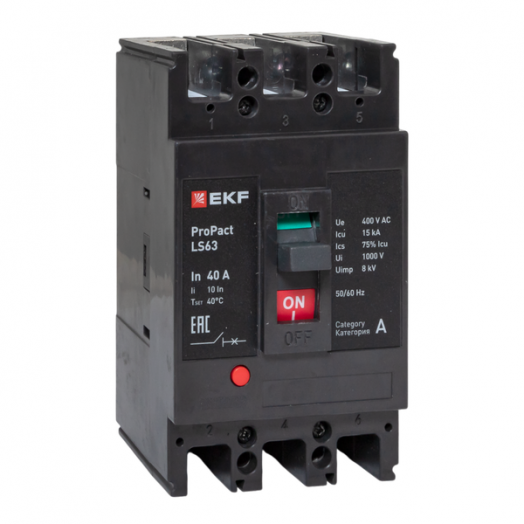 Выключатель автоматический 3п 40А 15кА LS63 ProPact EKF mccb-63-15-3-40-ls