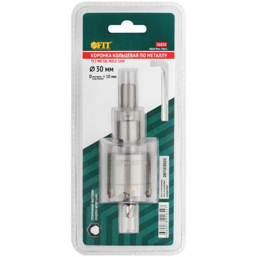 Коронка кольцевая с карбидными вставками Профи (для отверстий в нержав. стали) 30мм FIT 36830