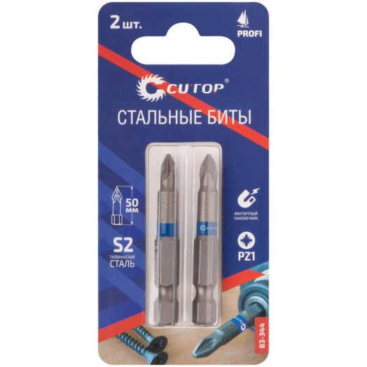 Набор стальных бит Profi PZ1 50мм (уп.2шт) Cutop 83-344
