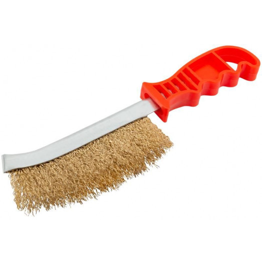 Корщетка с изогнутой пластик. ручкой латунированная тип В FIT 38411