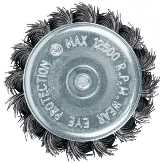 Корщетка-чашка со штифтом стальная витая проволока 70мм FIT 38595