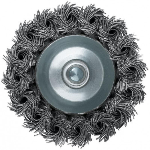 Корщетка-чашка со штифтом стальная витая проволока 70мм FIT 38595