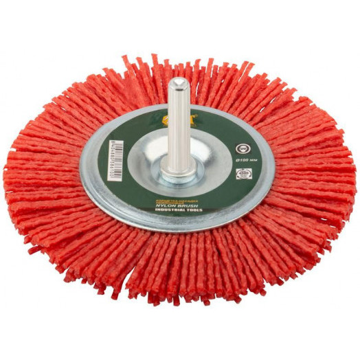 Корщетка-колесо нейлоновая со штифтом 100мм FIT 38610