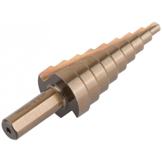 Сверло ступенчатое HSS Co5% (Р6М5К5) по металлу 9 ступеней 4-20мм FIT 36392