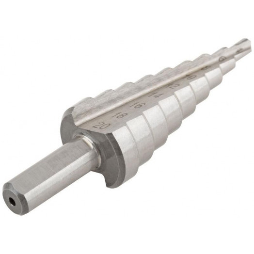 Сверло ступенчатое HSS (Р6М5) по металлу 9 ступеней 4-20мм FIT 36395