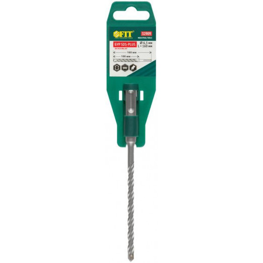 Бур по бетону SDS PLUS с двойн. резьбой 6.5х160мм FIT 32909