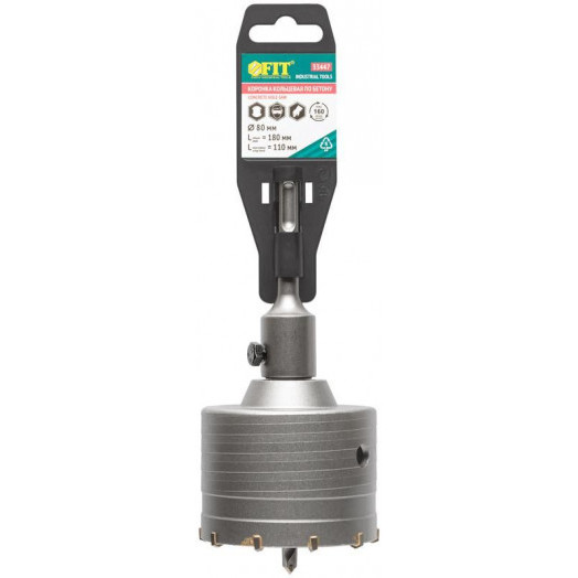 Коронка кольцевая по бетону хвостовик 110мм в сборе 80мм FIT 33447