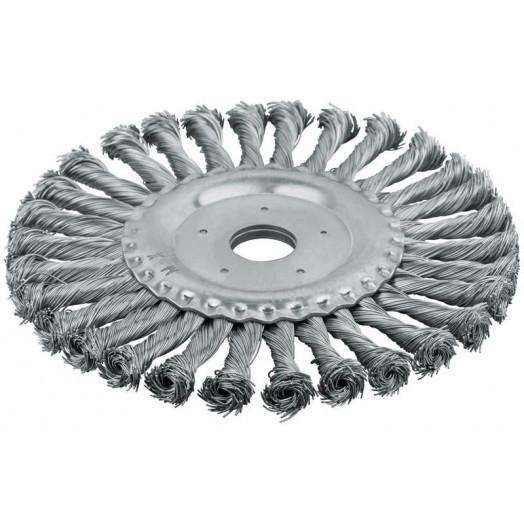Корщетка-колесо посадочный d22.2мм стальная витая проволока 180мм FIT 39108