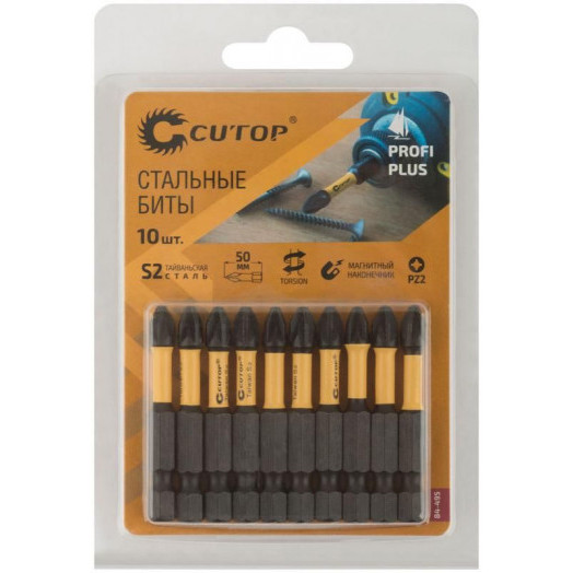 Набор торсионных бит Profi Plus PZ2 50мм (уп.10шт) Cutop 84-495