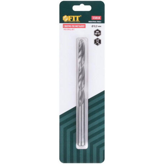 Сверло по металлу HSS 8.0мм полированное (блист.) FIT 33818