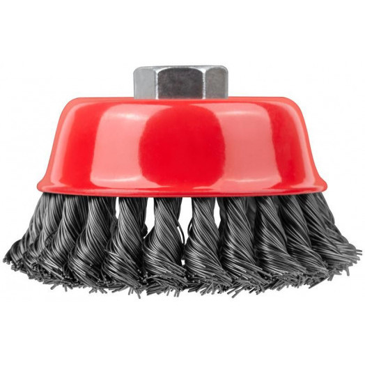 Корщетка-чашка гайка М14 стальная витая проволока 100мм FIT 39468