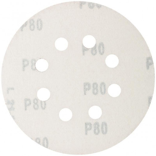 Набор кругов абразивных шлифовальных перфорированных на ворсовой основе под "липучку" Р80 125мм (уп.5шт) Profi Cutop 85-619