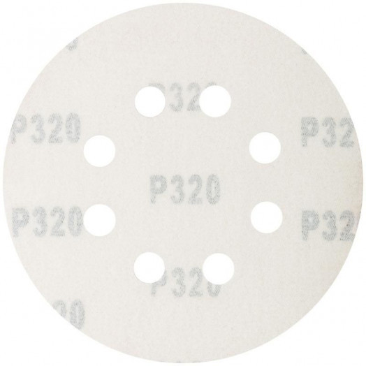 Набор кругов абразивных шлифовальных перфорированных на ворсовой основе под "липучку" Р320 125мм (уп.5шт) Profi Cutop 85-626