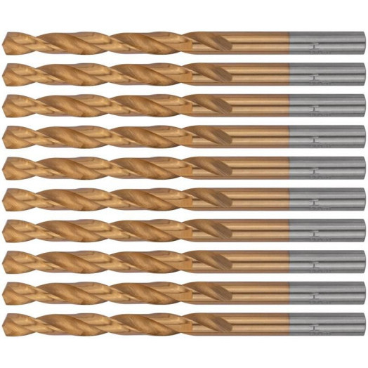 Набор сверл HSS по металлу 6.0мм титан. покрытие (уп.10шт) FIT 34160