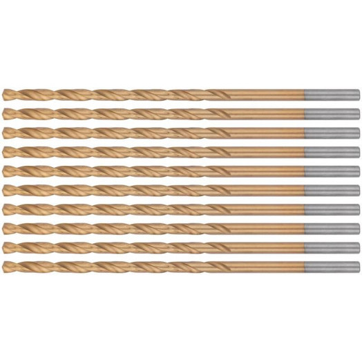 Набор сверл HSS по металлу 4.0х119мм удлинен. титан. покрытие (уп.10шт) FIT 34240