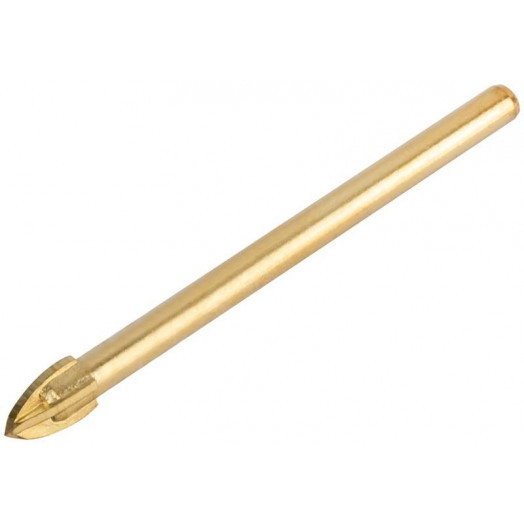 Сверло по кафелю и стеклу 4 режущие кромки титан. покрытие 6х60мм FIT 35486