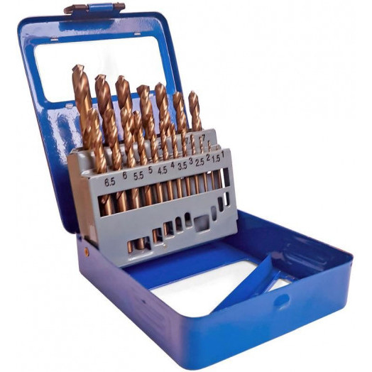 Набор сверл по металлу Profi 1-10мм (через 0.5мм) с кобальтом 5проц. в метал. коробке (19шт) Cutop 48-602