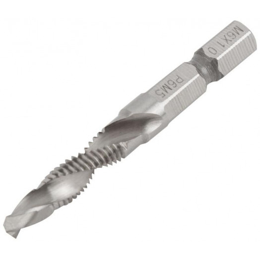 Сверло-Метчик комбинированное метрическое быстрорежущая (HSS) сталь Р6М5 М6х1.0мм 18/56мм FIT 70903