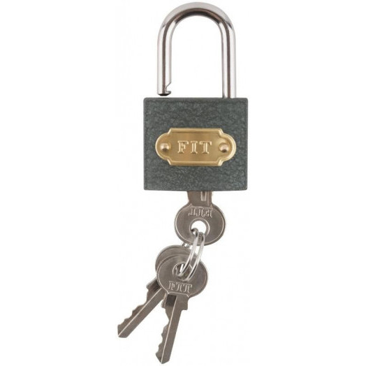 Замок навесной железный 32х28мм стальная дужка 5мм FIT 67132