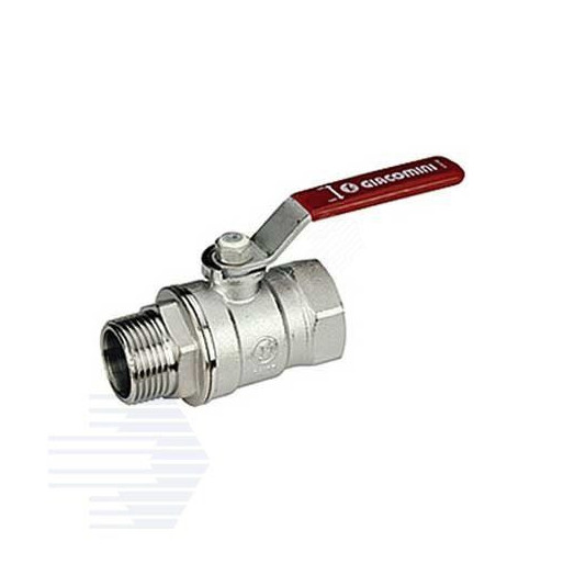 Кран шаровой хромированный R254DL Ду 15 1/2' Ру42 ВН рычаг красный