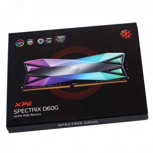 Модуль памяти 2Х8GB XPG SPECTRIX D60G, DIMM DDR4, 3200 МГц, 25600 Мб/с, RGB