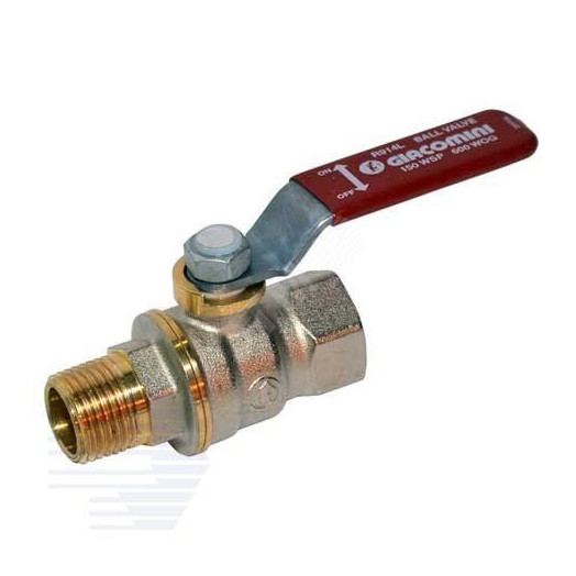 Кран шаровой R914L Ду 32 1 1/4' Ру35 ВН полнопроходной рычаг красный