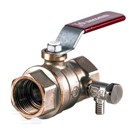 Кран шаровой со спускником R910S Ду 15 Ру42 ВВ 1/2' рычаг полный проход