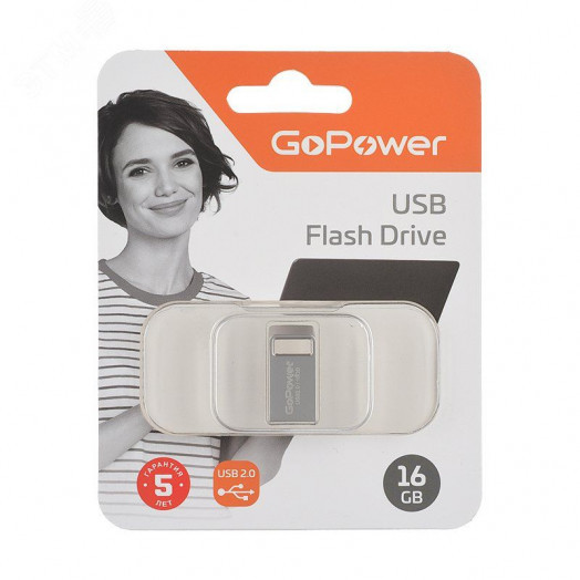 Флеш накопитель 16GB MINI, USB 2.0, серебристый