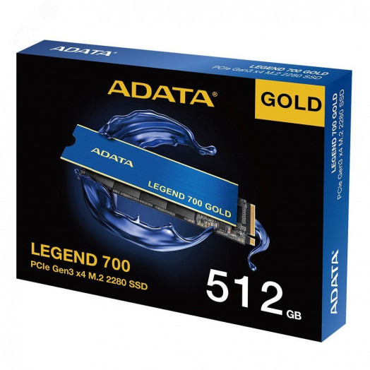 Накопитель SSD M.2 2280 512GB LEGEND 700 GOLD, NVMe, 3D TLC NAND, 2000/1600 Мб/с