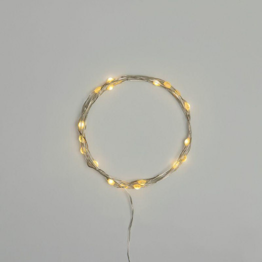 Гирлянда светодиодная "Роса" с крупными каплями 2м 20LED тепл. бел. 0.1Вт IP20 элементы питания 2хCR2032 (в компл.) Neon-Night 302-006