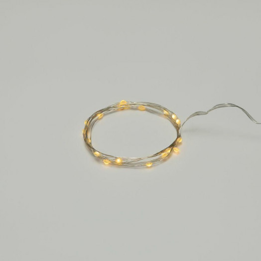 Гирлянда светодиодная "Роса" с крупными каплями 2м 20LED тепл. бел. 0.1Вт IP20 элементы питания 2хCR2032 (в компл.) Neon-Night 302-006