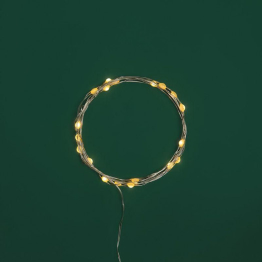 Гирлянда светодиодная "Роса" с крупными каплями 2м 20LED тепл. бел. 0.1Вт IP20 элементы питания 2хCR2032 (в компл.) Neon-Night 302-006