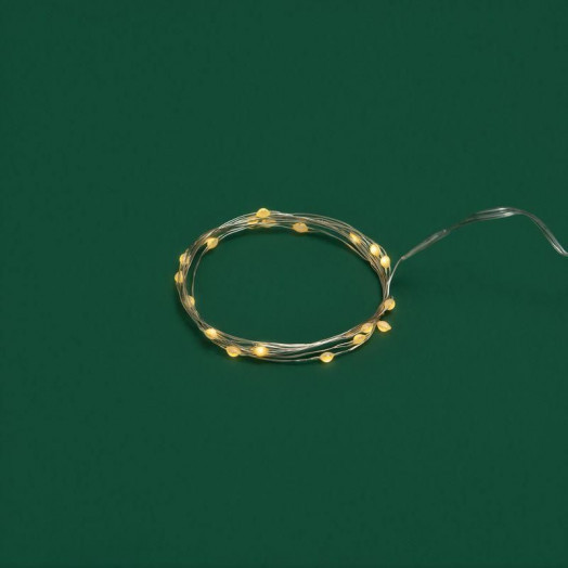 Гирлянда светодиодная "Роса" с крупными каплями 2м 20LED тепл. бел. 0.1Вт IP20 элементы питания 2хCR2032 (в компл.) Neon-Night 302-006