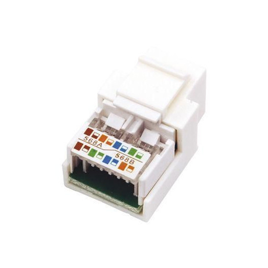 Модуль Keystone Jack RJ45 (8P8C) кат.5E UTP неэкранир. тип 180град. бел. Rexant 03-1011