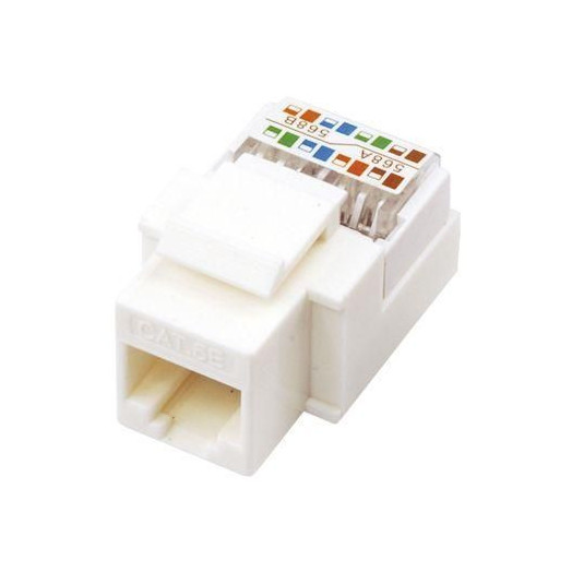Модуль Keystone Jack RJ45 (8P8C) кат.5E UTP неэкранир. тип 180град. бел. Rexant 03-1011