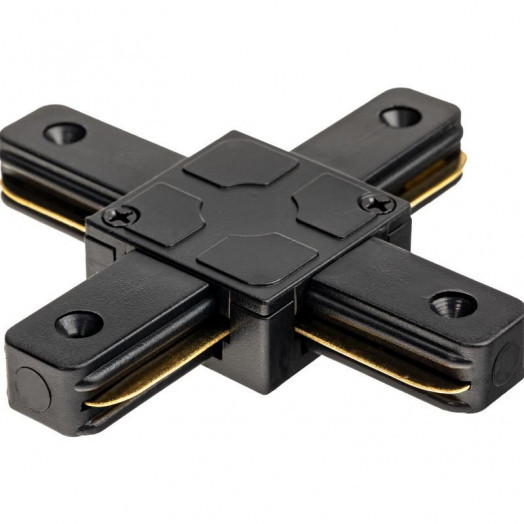 Коннектор трековый для соединения шинопровода Х-образн. жесткий ARTLINE пластик/медь черн. Ritter 59750 0