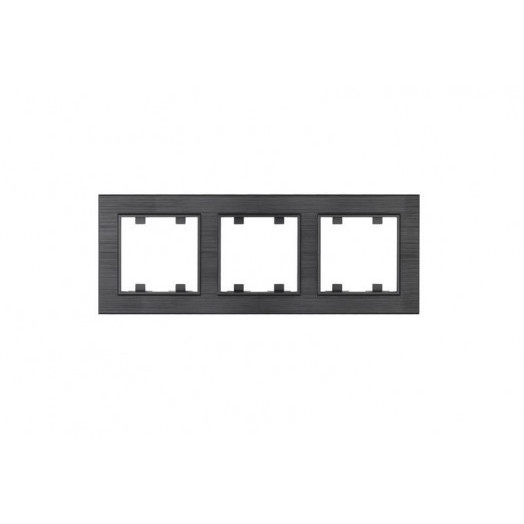 Рамка 3-м Karea LINE STAR дым. металлик Makel 86050703