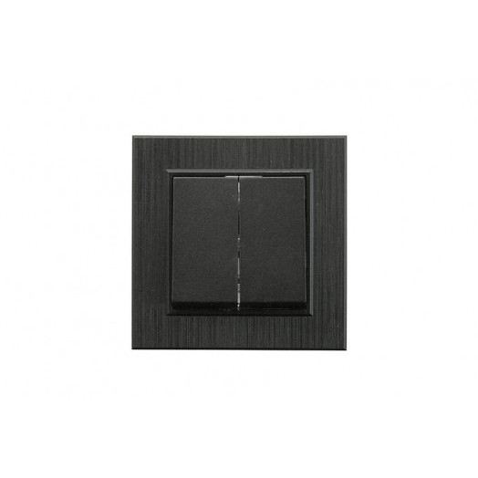 Выключатель 2-клав. Karea LINE STAR чер. Makel 86054003