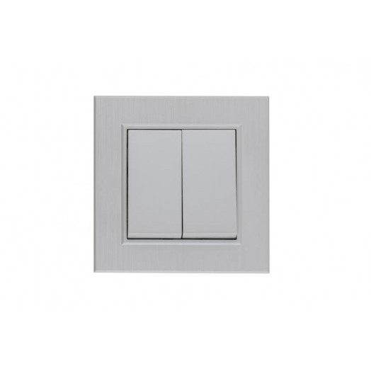 Выключатель 2-клав. Karea LINE STAR жемчуж. Makel 86100003