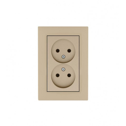 Розетка 2-я Karea RIZZ без заземл. крем Makel 88010017