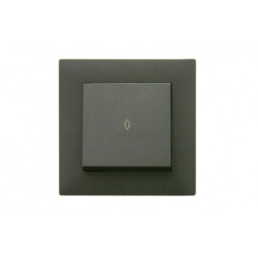 Выключатель проходной 1-клав. Karea RIZZ STAR дым. металлик Makel 88050005