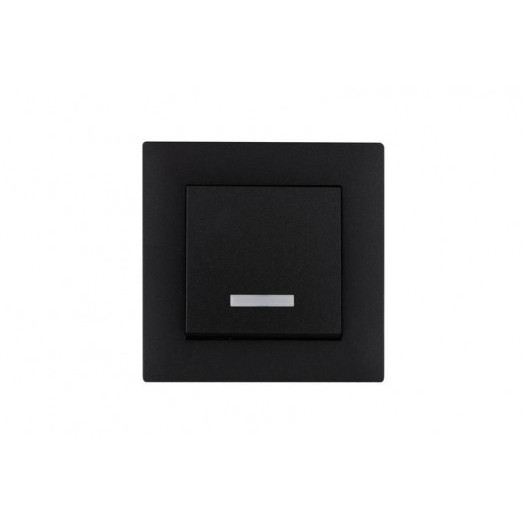 Выключатель 1-клав. с подсветкой Karea RIZZ STAR чер. Makel 88054021