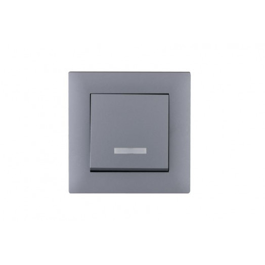 Выключатель 1-клав. с подсветкой Karea RIZZ STAR сер. Makel 88065021