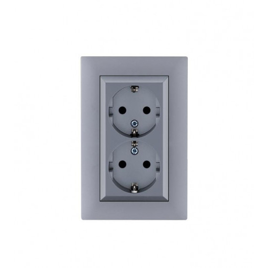 Розетка 2-я Karea RIZZ STAR с заземл. сер. Makel 88065082