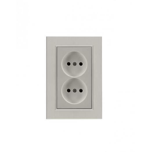 Розетка 2-я Karea LINE STAR без заземл. жемчуж. Makel 86100017